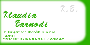 klaudia barnodi business card