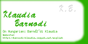 klaudia barnodi business card